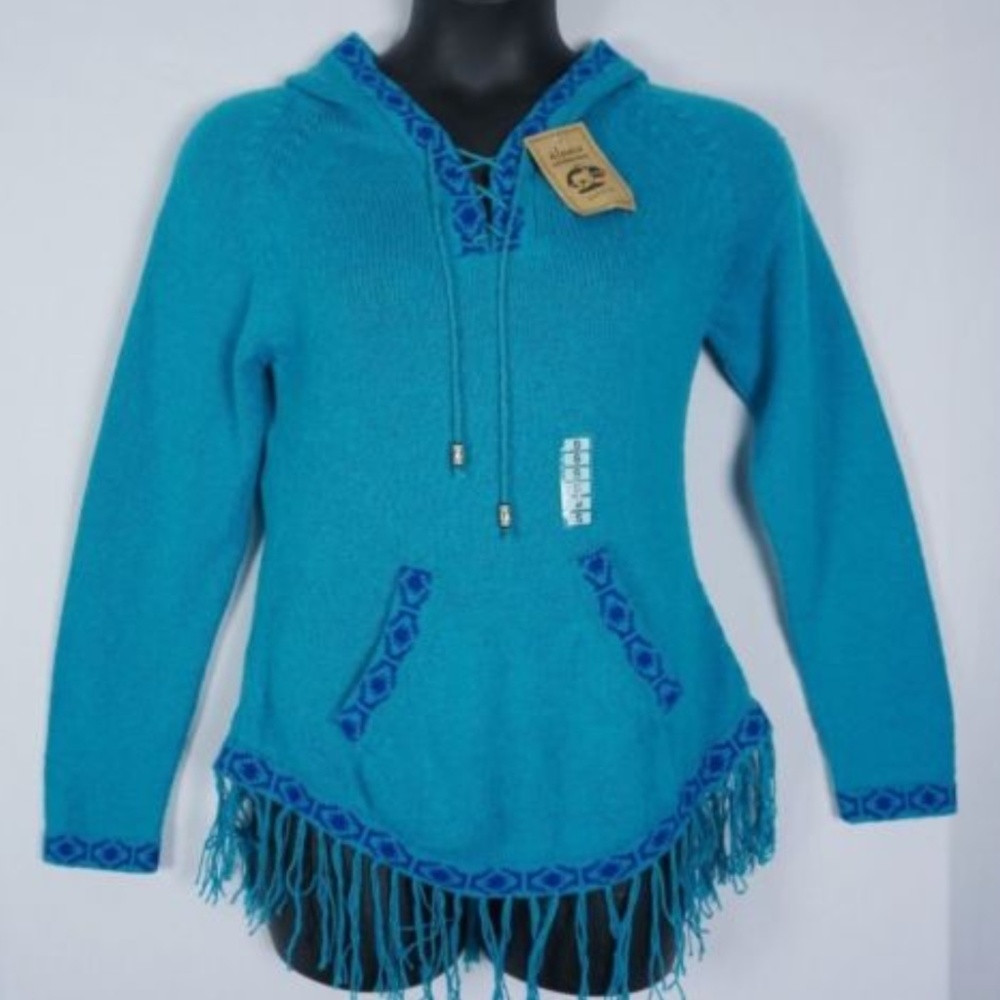 😊 The Alpaca Connection Fringe Hooded Sweater